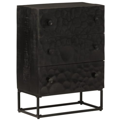 Qnhdfrt Kommode Schwarz Massivholz Mango Eisen Aufbewahrungsschrank 55x30x76 cm Robust mit Stauraum für Wohnzimmer Schlafzimmer Büro Qnhdfrt Kommode Schwarz Massivholz Mango Eisen Aufbewahrungsschrank 55x30x76 cm Robust mit Stauraum für Wohnzimmer Schlafzimmer Büro von Qnhdfrt