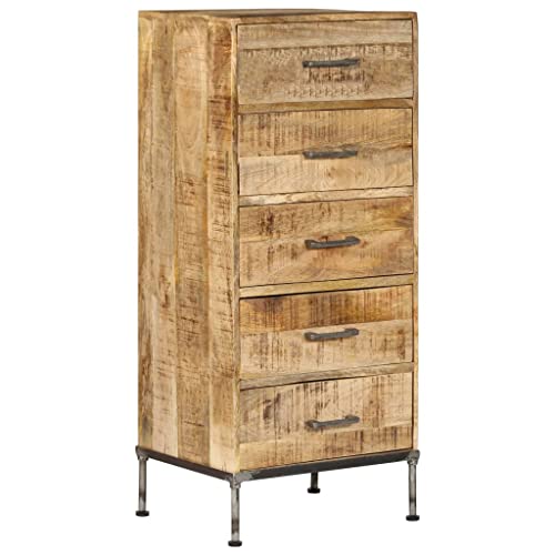 Qnhdfrt Kommode Sideboard aus Massivholz Mango Vintage Industrie-Stil mit 5 Schubladen 45x35x106 cm für Wohnzimmer Küche Flur Qnhdfrt Kommode Sideboard aus Massivholz Mango Vintage Industrie-Stil mit 5 Schubladen 45x35x106 cm für Wohnzimmer Küche Flur von Qnhdfrt