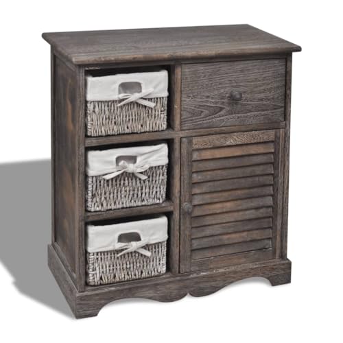 Qnhdfrt Kommode mit 3 Körben Paulownia-Holz Braun 60x30x63 cm Aufbewahrungsschrank Organizer Landhausstil für Haushalt Garten Qnhdfrt Kommode mit 3 Körben Paulownia-Holz Braun 60x30x63 cm Aufbewahrungsschrank Organizer Landhausstil für Haushalt Garten von Qnhdfrt