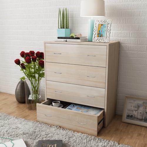 Qnhdfrt Kommode mit 4 Schubladen Sideboard Eichenbraun 60x30,5x71 cm Robustes Design für Wohnzimmer Esszimmer Flur Qnhdfrt Kommode mit 4 Schubladen Sideboard Eichenbraun 60x30,5x71 cm Robustes Design für Wohnzimmer Esszimmer Flur von Qnhdfrt