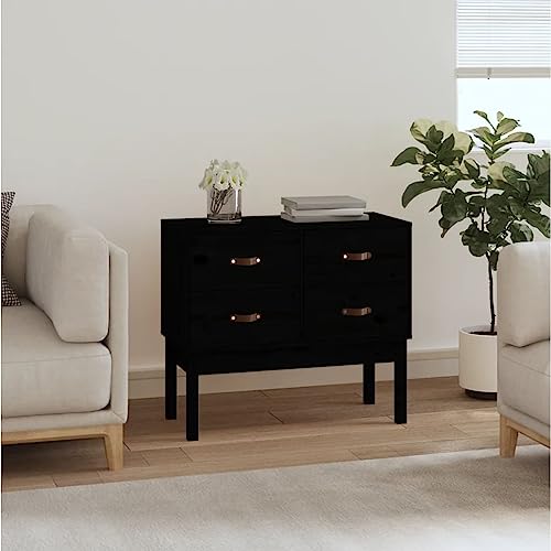 Qnhdfrt Konsolenschrank Schwarz Massivholz Kiefer 90x40x78 cm mit 4 Schubladen Stauraum für Flur Wohnzimmer Schlafzimmer Qnhdfrt Konsolenschrank Schwarz Massivholz Kiefer 90x40x78 cm mit 4 Schubladen Stauraum für Flur Wohnzimmer Schlafzimmer von Qnhdfrt