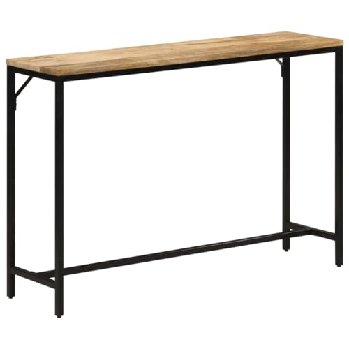 Qnhdfrt Konsolentisch 110x30x75 cm aus massivem Mangoholz und Eisen Industrial Look Modernes Design Robust und Langlebig für Wohnzimmer Flur Balkon und Garten von Qnhdfrt