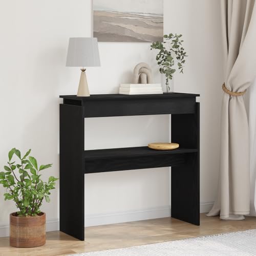 Qnhdfrt Konsolentisch Beistelltisch Schwarz Eiche 80x30x80 cm Modernes Design Mit Regal Robust Für Foyer Wohnzimmer Flur Qnhdfrt Konsolentisch Beistelltisch Schwarz Eiche 80x30x80 cm Modernes Design Mit Regal Robust Für Foyer Wohnzimmer Flur von Qnhdfrt