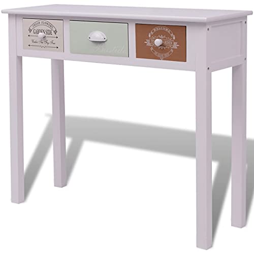 Qnhdfrt Konsolentisch Landhausstil Französisch 90 cm Breit mit 3 Schubladen aus Holz für Wohnzimmer Flur oder Küche als Sideboard Beistellschrank Qnhdfrt Konsolentisch Landhausstil Französisch 90 cm Breit mit 3 Schubladen aus Holz für Wohnzimmer Flur oder Küche als Sideboard Beistellschrank von Qnhdfrt