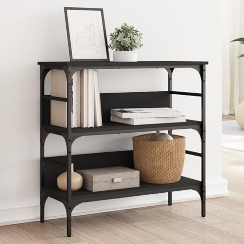 Qnhdfrt Konsolentisch Schwarz 75x32x75 cm Holzwerkstoff Metallrahmen Stilvoller Beistelltisch mit Stauraum Verstellbare Beine für Flur Wohnzimmer Eingangsbereich Qnhdfrt Konsolentisch Schwarz 75x32x75 cm Holzwerkstoff Metallrahmen Stilvoller Beistelltisch mit Stauraum Verstellbare Beine für Flur Wohnzimmer Eingangsbereich von Qnhdfrt