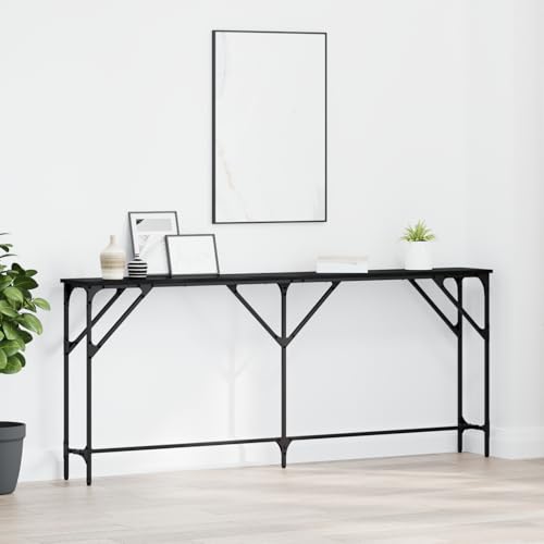 Qnhdfrt Konsolentisch Schwarz Eiche 180x23x75 cm Rechteckig MDF Holzwerkstoff mit Metallrahmen Beistelltisch für Wohnzimmer Stil und Praktikabilität Qnhdfrt Konsolentisch Schwarz Eiche 180x23x75 cm Rechteckig MDF Holzwerkstoff mit Metallrahmen Beistelltisch für Wohnzimmer Stil und Praktikabilität von Qnhdfrt