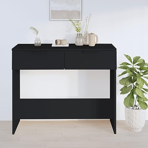 Qnhdfrt Konsolentisch Schwarz Holzwerkstoff 90x36x75 cm mit Schubladen Stilvoller Beistelltisch für Flur Wohnzimmer Qnhdfrt Konsolentisch Schwarz Holzwerkstoff 90x36x75 cm mit Schubladen Stilvoller Beistelltisch für Flur Wohnzimmer von Qnhdfrt