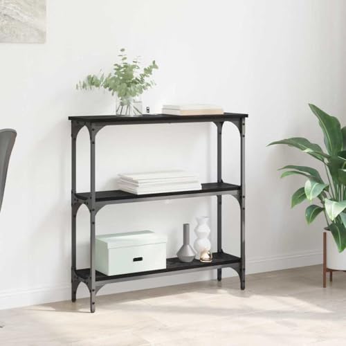 Qnhdfrt Konsolentisch Schwarze Eiche 75 x 22,5 x 75 cm mit 3 Regalen Industrial Look aus Engineered Wood und Metall für Wohnzimmer Flur Schlafzimmer Qnhdfrt Konsolentisch Schwarze Eiche 75 x 22,5 x 75 cm mit 3 Regalen Industrial Look aus Engineered Wood und Metall für Wohnzimmer Flur Schlafzimmer von Qnhdfrt