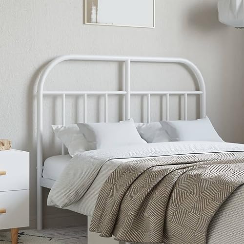 Qnhdfrt Kopfteil 120 cm Weiß aus pulverbeschichtetem Stahl Modernes Design Robustes Metall für Ehe Schlafzimmer Jugendzimmer Gästezimmer von Qnhdfrt