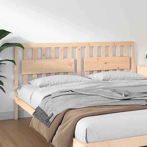 Qnhdfrt Kopfteil 185,5x100 cm aus massivem Kiefernholz unbehandelt, rustikales Bettkopfteil mit robuster Rückenlehne, natürliches Headboard for Bed für Schlaf- und Gästezimmer von Qnhdfrt