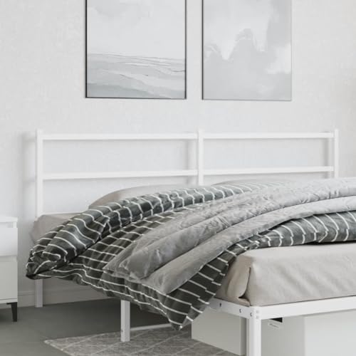 Qnhdfrt Kopfteil 198x90 cm aus pulverbeschichtetem Stahl Modernes Weißes Design mit robuster Rückenlehne für 193 cm breite Betten und jedes Schlafzimmer geeignet von Qnhdfrt
