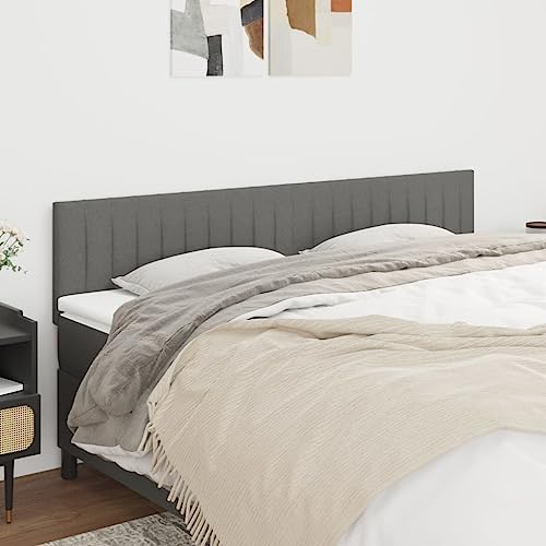 Qnhdfrt Kopfteil 2er Set 100x78/88 cm Dunkelgrau Atmungsaktives Bett Kopfteil aus Polyester mit Lärchenholzbeinen Höhenverstellbar Modernes Design für Schlafzimmer und Gästezimmer Qnhdfrt Kopfteil 2er Set 100x78/88 cm Dunkelgrau Atmungsaktives Bett Kopfteil aus Polyester mit Lärchenholzbeinen Höhenverstellbar Modernes Design für Schlafzimmer und Gästezimmer von Qnhdfrt