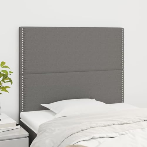 Qnhdfrt Kopfteil 2er Set 90x118 cm Dunkelgrau Höhenverstellbar Robustes Lärchenholz Bequeme Rückenlehne für Schlafzimmer Wohnen von Qnhdfrt