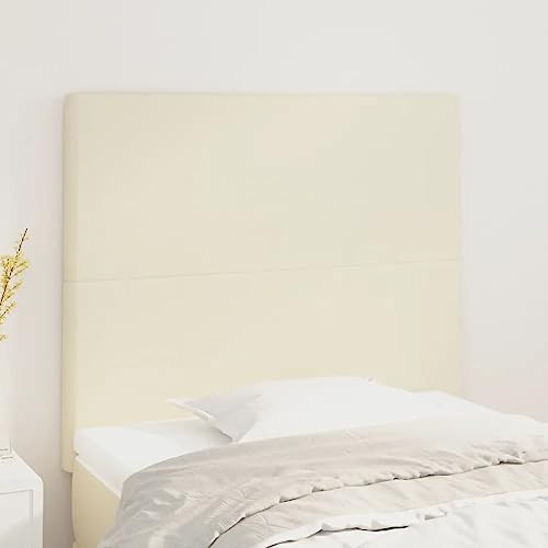 Qnhdfrt Kopfteil 2er Set Creme 80x5x78/88 cm Höhenverstellbar Langlebiges Kunstleder mit Massiver Lärchenholz Basis Modernes Design für Schlafzimmer und Gästezimmer von Qnhdfrt