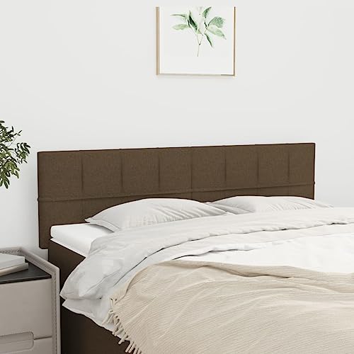 Qnhdfrt Kopfteil 2er Set Dunkelbraun 72x78 cm Höhenverstellbar Modernes Bettkopfteil aus Stoff und massiver Lärche Bequeme Rückenlehne für Schlafzimmer und Gästezimmer von Qnhdfrt