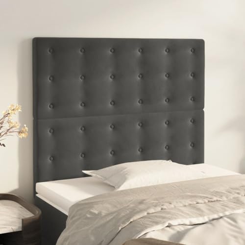 Qnhdfrt Kopfteil 2er Set Dunkelgrau 80x5x78/88 cm Samt Höhenverstellbar Modernes Design mit Lärchenholzbeinen für Schlafzimmer Doppelbett Qnhdfrt Kopfteil 2er Set Dunkelgrau 80x5x78/88 cm Samt Höhenverstellbar Modernes Design mit Lärchenholzbeinen für Schlafzimmer Doppelbett von Qnhdfrt