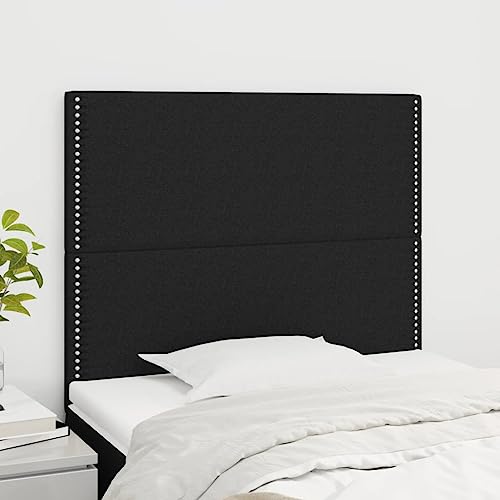 Qnhdfrt Kopfteil 2er Set Schwarz 80x5x78/88 cm Höhenverstellbar Modernes Polsterkopfteil aus Lärchenholz und Strapazierfähigem Stoff Langlebige Rückenlehne für Bettgestell im Schlafzimmer von Qnhdfrt