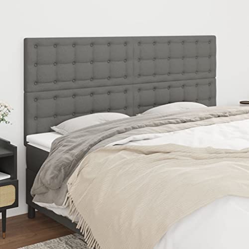 Qnhdfrt Kopfteil 4er Set Dunkelgrau 80x5x78/88 cm Höhenverstellbar aus Langlebigem Stoff und Lärchenholz Modernes Design Bequeme Rückenlehne für Schlafzimmer und Gästezimmer Qnhdfrt Kopfteil 4er Set Dunkelgrau 80x5x78/88 cm Höhenverstellbar aus Langlebigem Stoff und Lärchenholz Modernes Design Bequeme Rückenlehne für Schlafzimmer und Gästezimmer von Qnhdfrt