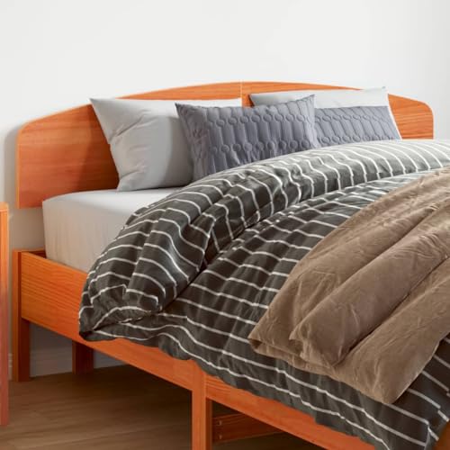 Qnhdfrt Kopfteil Bett 140 cm aus massivem Kiefernholz in Wachsbraun Modernes Design mit stabilem Rahmen Komfortable Rückenlehne für Schlafzimmer Qnhdfrt Kopfteil Bett 140 cm aus massivem Kiefernholz in Wachsbraun Modernes Design mit stabilem Rahmen Komfortable Rückenlehne für Schlafzimmer von Qnhdfrt