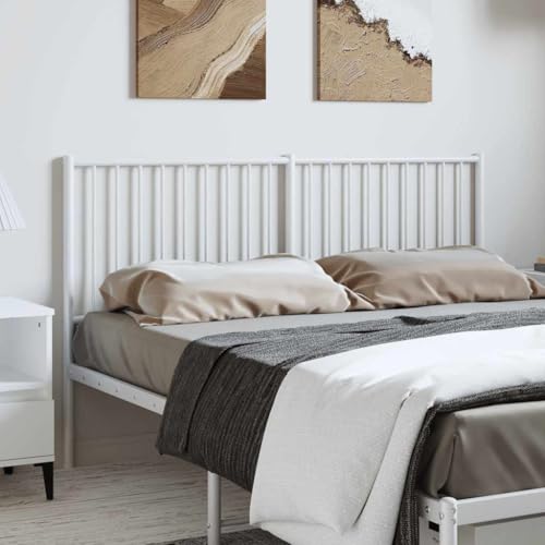 Qnhdfrt Kopfteil Bett 150 cm Weiß Metall Modernes Design Robuste Stahlrahmen Langlebig für Schlafzimmer Wohnzimmer Gästezimmer Qnhdfrt Kopfteil Bett 150 cm Weiß Metall Modernes Design Robuste Stahlrahmen Langlebig für Schlafzimmer Wohnzimmer Gästezimmer von Qnhdfrt