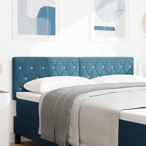 Qnhdfrt Kopfteil Bett 160 cm Samt Dunkelblau Niedriges Headboard mit Kristallknöpfen Höhenverstellbar 80x40x7 cm Rückenlehne für Schlafzimmer Modernes Design Robust für Doppelbett Qnhdfrt Kopfteil Bett 160 cm Samt Dunkelblau Niedriges Headboard mit Kristallknöpfen Höhenverstellbar 80x40x7 cm Rückenlehne für Schlafzimmer Modernes Design Robust für Doppelbett von Qnhdfrt
