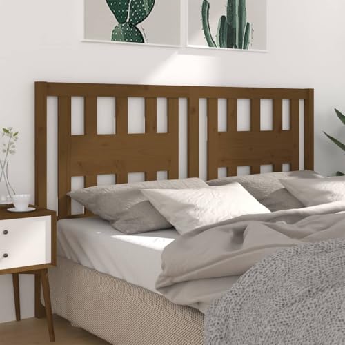 Qnhdfrt Kopfteil Bett 166x100 cm Massivholz Kiefer Honigbraun Rückenlehne mit Rustikalem Charme & Bequemer Rückenstütze für Schlafzimmer Gästezimmer von Qnhdfrt