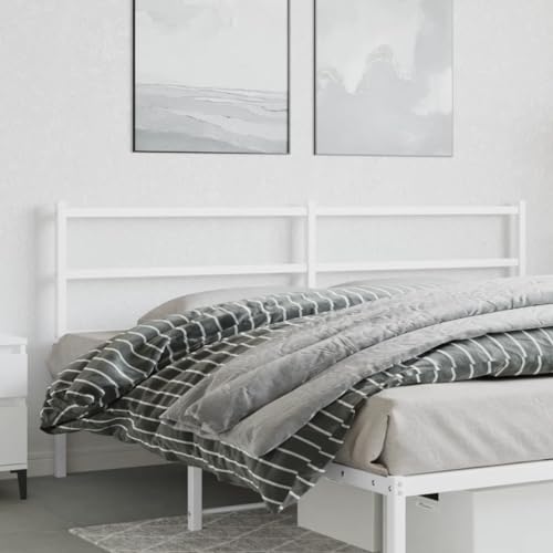 Qnhdfrt Kopfteil Bett 180 cm Weiß aus pulverbeschichtetem Stahl Modernes Design Robuste Metallkonstruktion Langlebiges Bettkopfteil für Schlafzimmer mit 90 cm Höhe von Qnhdfrt