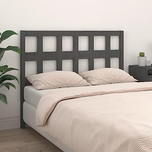 Qnhdfrt Kopfteil Bett 185,5x100 cm Grau Massivholz Kiefer Modernes Design mit Rustikalem Charme Komfortable Rückenlehne für Schlaf und Gästezimmer von Qnhdfrt