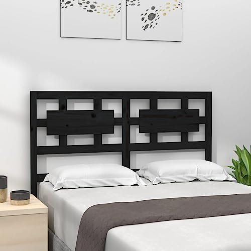 Qnhdfrt Kopfteil Bett 185,5x100 cm Schwarz Massivholz Kiefer mit Rustikalem Design Komfortable Rückenlehne für Schlafzimmer Gästezimmer Qnhdfrt Kopfteil Bett 185,5x100 cm Schwarz Massivholz Kiefer mit Rustikalem Design Komfortable Rückenlehne für Schlafzimmer Gästezimmer von Qnhdfrt