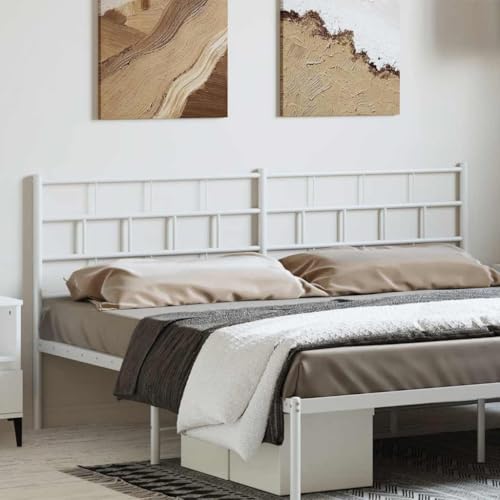 Qnhdfrt Kopfteil Bett 193 cm Weiß Stahl Modernes Design Robustes Bettkopfteil mit Rückenlehne für Schlafzimmer von Qnhdfrt
