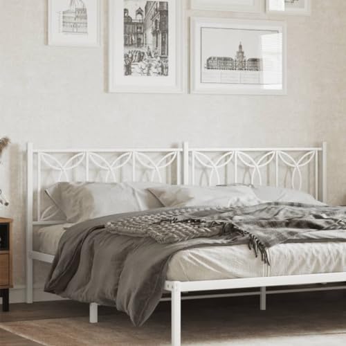 Qnhdfrt Kopfteil Bett 198x90 cm Stahl Weiß Modernes Design Robuste Rückenlehne Kopfenden für Schlafzimmer und Gästezimmer von Qnhdfrt