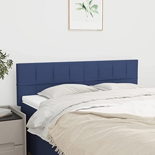 Qnhdfrt Kopfteil Bett 2X Blau 72x5x78/88 cm Höhenverstellbar Massivholzbeine Polyester Bezug Bequeme Rückenlehne für Schlafzimmer Gästezimmer von Qnhdfrt