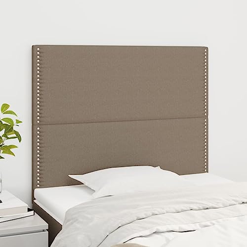 Qnhdfrt Kopfteil Bett 2er Set Taupe 100x5x78/88 cm Höhenverstellbares Bett Kopfteil aus Lärchenholz & Polyester atmungsaktives Wandpolster mit Nieten Modernes Design für Schlafzimmer Qnhdfrt Kopfteil Bett 2er Set Taupe 100x5x78/88 cm Höhenverstellbares Bett Kopfteil aus Lärchenholz & Polyester atmungsaktives Wandpolster mit Nieten Modernes Design für Schlafzimmer von Qnhdfrt