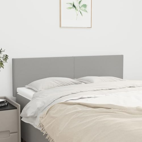 Qnhdfrt Kopfteil Bett 2er Set aus Stoff und Holz Höhenverstellbares Headboard mit Atmungsaktivem Bezug 144x5x78/88 cm Grau für Schlafzimmer von Qnhdfrt