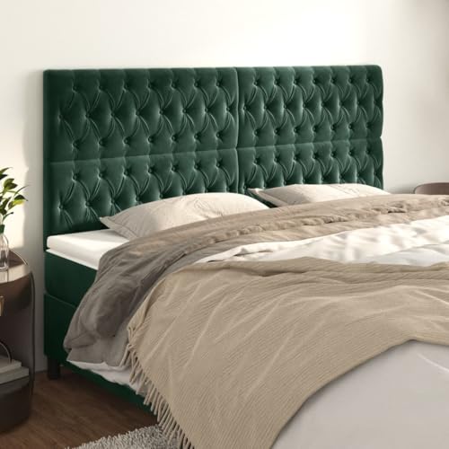 Qnhdfrt Kopfteil Bett 4 Stück Dunkelgrün 90x7x78/88 cm Samt Holzbeine Höhenverstellbar Modernes Design Bequeme Rückenlehne Schlafzimmer Qnhdfrt Kopfteil Bett 4 Stück Dunkelgrün 90x7x78/88 cm Samt Holzbeine Höhenverstellbar Modernes Design Bequeme Rückenlehne Schlafzimmer von Qnhdfrt