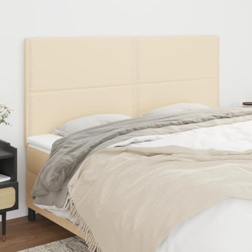 Qnhdfrt Kopfteil Bett 4er Set 90x78/88 cm Creme Höhenverstellbar Stoff Lärchenholz Beine Modernes Nieten Design Bequeme Rückenlehne für Schlafzimmer Wohnung Gästezimmer Qnhdfrt Kopfteil Bett 4er Set 90x78/88 cm Creme Höhenverstellbar Stoff Lärchenholz Beine Modernes Nieten Design Bequeme Rückenlehne für Schlafzimmer Wohnung Gästezimmer von Qnhdfrt