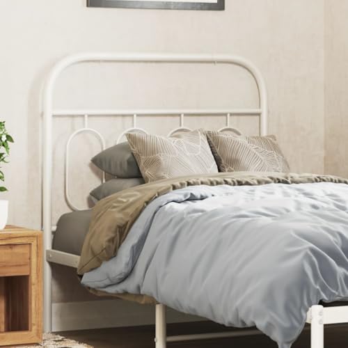 Qnhdfrt Kopfteil Bett 90 cm Weiß aus Stahl Modernes Design Robust & Langlebig für Schlafzimmer Jugendzimmer Gästezimmer von Qnhdfrt