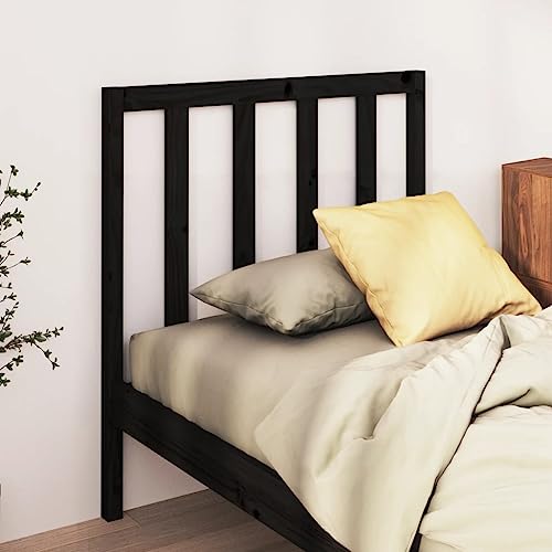Qnhdfrt Kopfteil Bett 96x100 cm Schwarz Massivholz Kiefer Modernes Design Stabiles Bett Kopfteil Kissen Alternative für Schlafzimmer Jugendzimmer Gästezimmer von Qnhdfrt