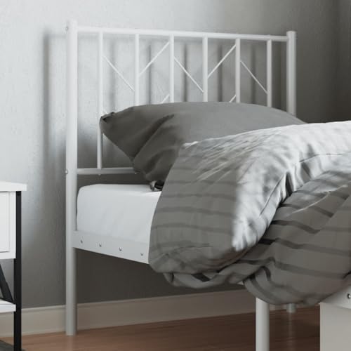 Qnhdfrt Kopfteil Bett Metall Weiß 80 x 90 cm Modernes Design Robustes Stahlgestell als Rückenlehne für Lesen Schlafzimmer Jugendzimmer Gästezimmer von Qnhdfrt