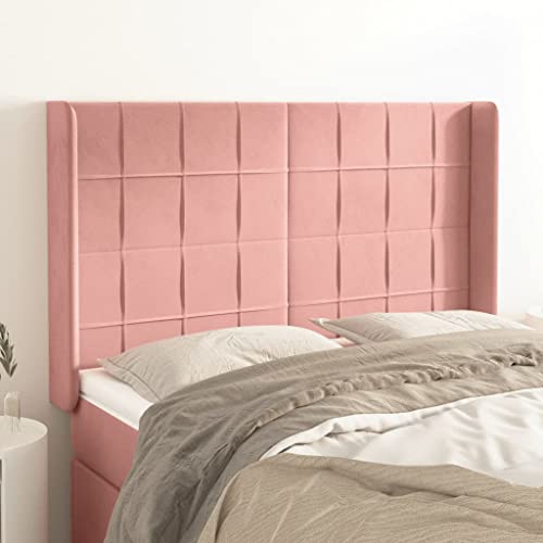 Qnhdfrt Kopfteil Bett Rosa 147x118/128 cm Höhenverstellbares Samt Headboard mit Ohren massives Lärchenbein Bequeme Rückenlehne für Schlafzimmer Deko Qnhdfrt Kopfteil Bett Rosa 147x118/128 cm Höhenverstellbares Samt Headboard mit Ohren massives Lärchenbein Bequeme Rückenlehne für Schlafzimmer Deko von Qnhdfrt
