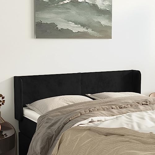 Qnhdfrt Kopfteil Bett Samt Schwarz 147x78/88 cm Höhenverstellbar Ohren Design Headboard for Bed Robustes Lärchenholz Bequeme Rückenlehne für Schlafzimmer und Gästezimmer Qnhdfrt Kopfteil Bett Samt Schwarz 147x78/88 cm Höhenverstellbar Ohren Design Headboard for Bed Robustes Lärchenholz Bequeme Rückenlehne für Schlafzimmer und Gästezimmer von Qnhdfrt