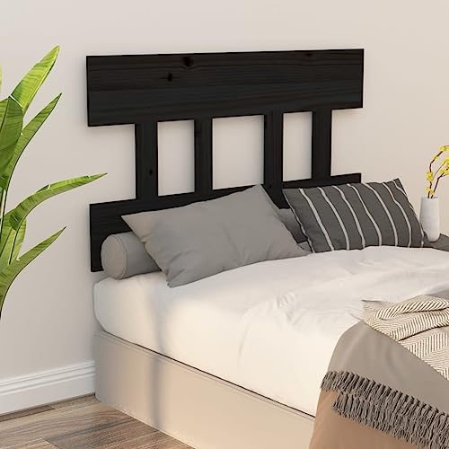 Qnhdfrt Kopfteil Bett Schwarz 78,5x3x81 cm aus Massivholz Kiefer Mit Modernem Design und Bequemer Rückenlehne für Schlaf- und Gästezimmer von Qnhdfrt