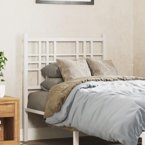 Qnhdfrt Kopfteil Bett Weiß 80 cm aus Stahl Modernes Design Robuste Rückenlehne für Schlafzimmer und Gästezimmer von Qnhdfrt