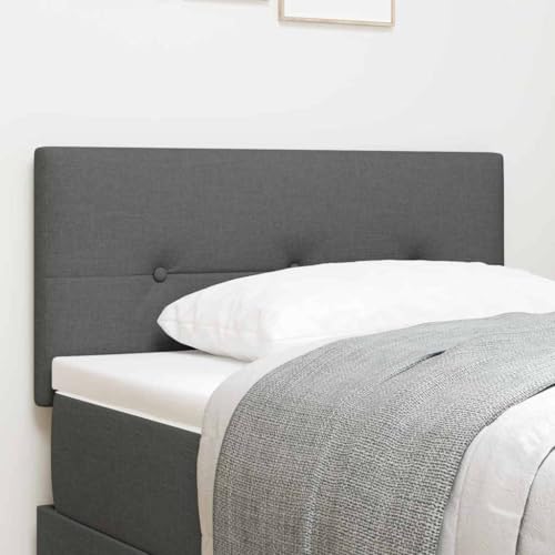 Qnhdfrt Kopfteil Bett aus massiver Kiefer dunkelgrau 80 cm LED Beleuchtung Modernes Wandkissen für Schlafzimmer Rückenlehne mit Knöpfen Bequem und Robust für Erwachsene von Qnhdfrt