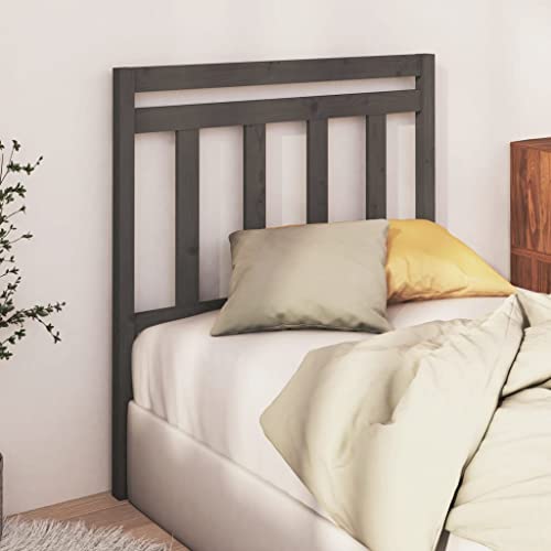 Qnhdfrt Kopfteil Grau 81x100 cm Kiefer-Massivholz Modernes Design passend für Bettrahmen ohne Kopfteil Robust und Pflegeleicht für Schlafzimmer von Qnhdfrt