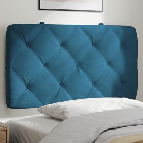Qnhdfrt Kopfteil-Kissen Blau 82×48 cm Samt mit Rauten-Steppung Bequeme Rückenlehne Bett 80 cm Breit Modernes Wandpolster für Schlafzimmer und Gästezimmer von Qnhdfrt
