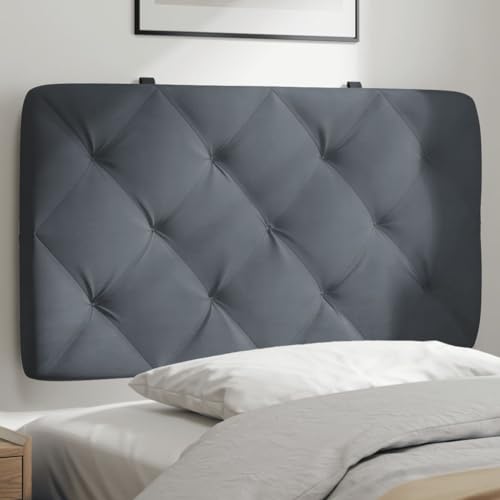 Qnhdfrt Kopfteil Kissen Dunkelgrau 82x48 cm Samt mit Rauten Steppung Bequeme Rückenlehne Bett 80 cm Modernes Design für Schlafzimmer Wandpolster Kopfteil von Qnhdfrt