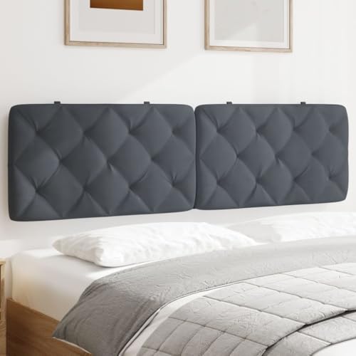 Qnhdfrt Kopfteil Kissen Dunkelgrau Samt 185 cm breit Bequeme Rückenlehne mit Rautensteppung Modernes Design für Doppelbett 180 cm Qnhdfrt Kopfteil Kissen Dunkelgrau Samt 185 cm breit Bequeme Rückenlehne mit Rautensteppung Modernes Design für Doppelbett 180 cm von Qnhdfrt