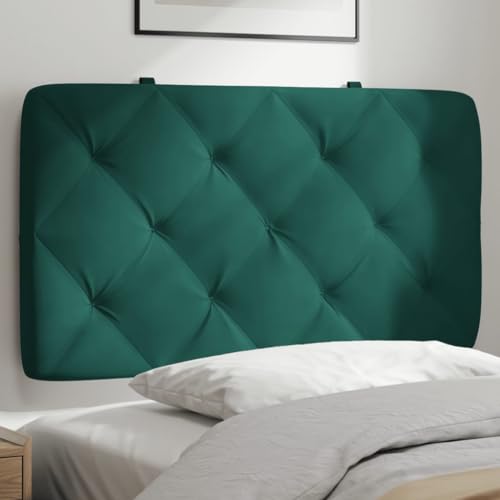 Qnhdfrt Kopfteil Kissen Dunkelgrün 82x48 cm Samt Kopfpolster mit Rauten Heftung Wandkissen Bett geeignet für 80 cm Boxspring Schlafzimmer von Qnhdfrt