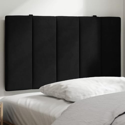 Qnhdfrt Kopfteil-Kissen Hanko Schwarz 90 cm Samt Schaumstoff gepolstert Modernes Design Bequeme Rückenlehne für Bett und Wandmontage in Schlafzimmer von Qnhdfrt